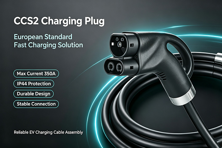 CCS2 DC fast charging gun/plug drawing