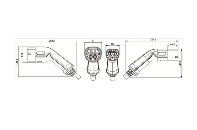 10m Type 2 EV Car Charging Cable, 7.2KW Electric Cable