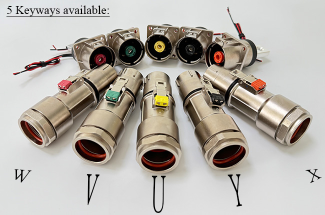 500A connector is available with 5 keyway options