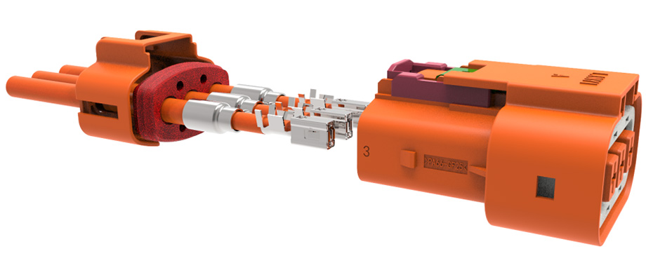 40A 3 Pin High Voltage Connector for Electric Vehicles