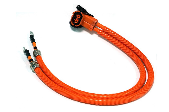 EV battery wiring harness with TE HVP800 connector