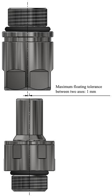 UQDB Maximum axial misalignment compensation: 1 mm