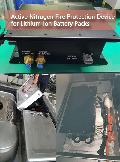 EV battery pack fire protection device